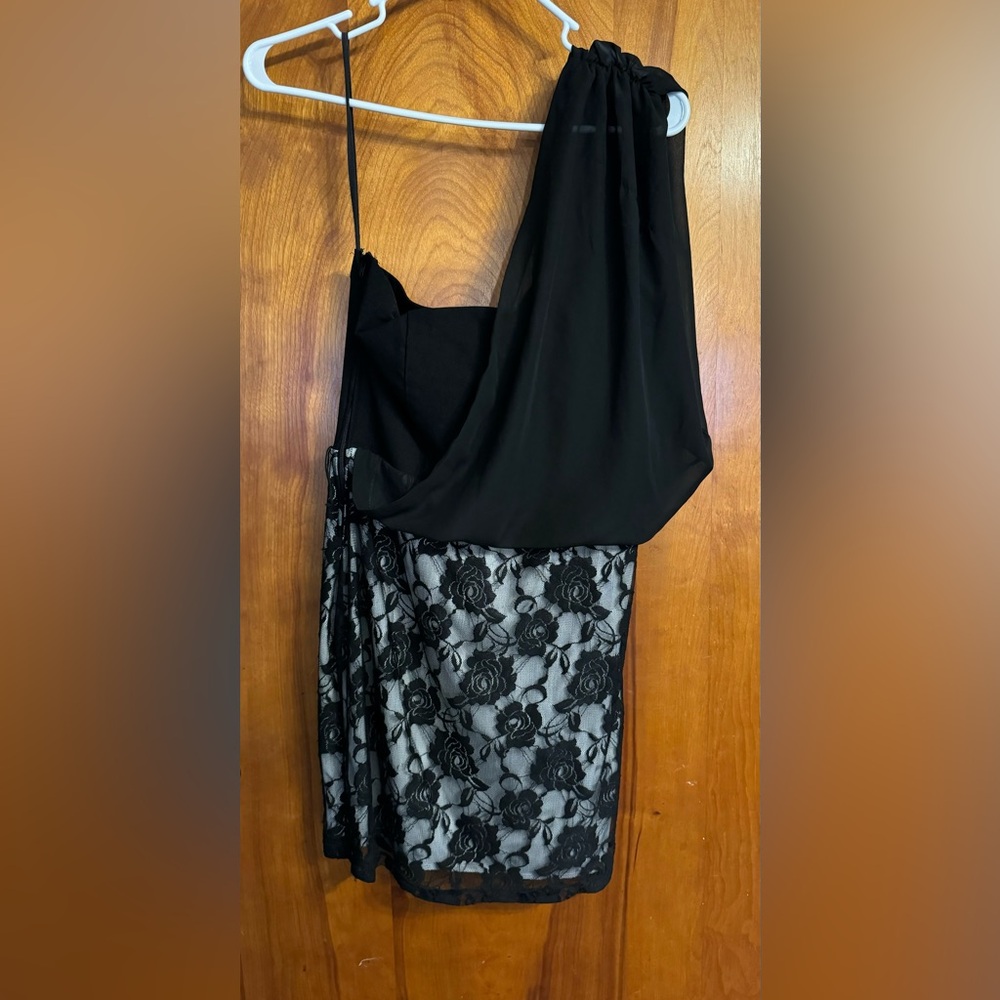 Black Lace Overlay Dress